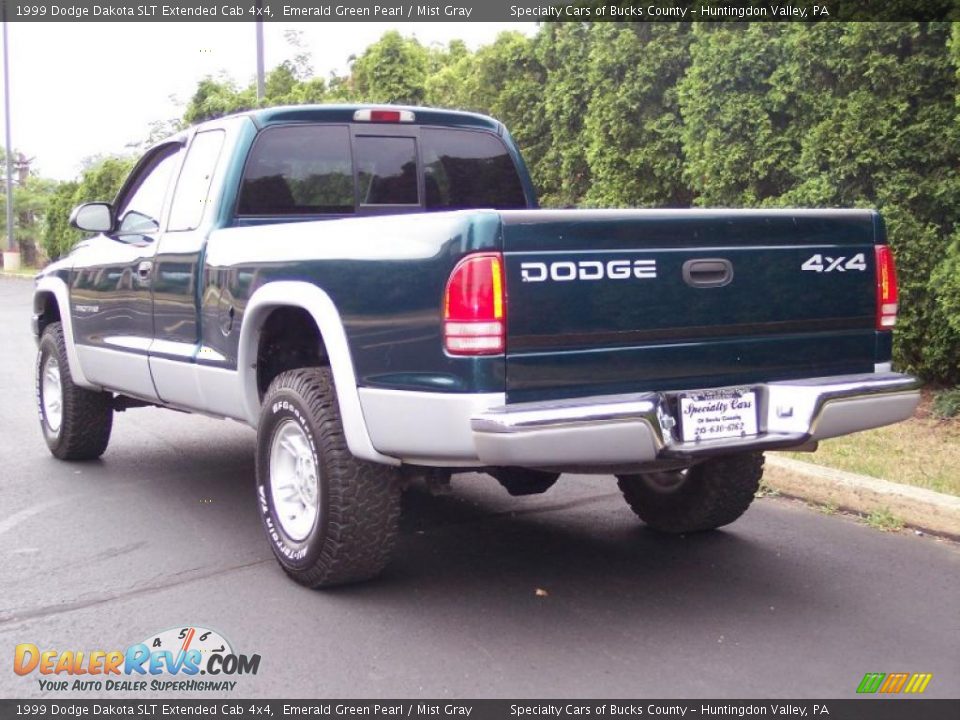 1999 Dodge Dakota SLT Extended Cab 4x4 Emerald Green Pearl / Mist Gray Photo #6