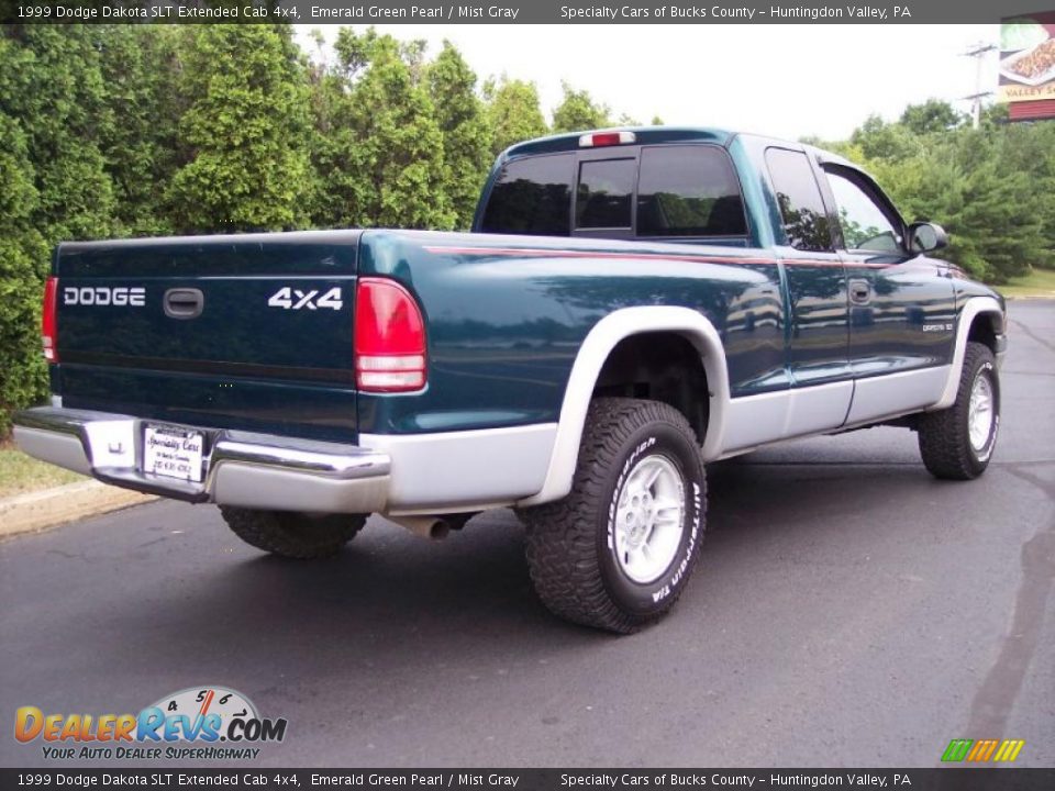 1999 Dodge Dakota SLT Extended Cab 4x4 Emerald Green Pearl / Mist Gray Photo #15