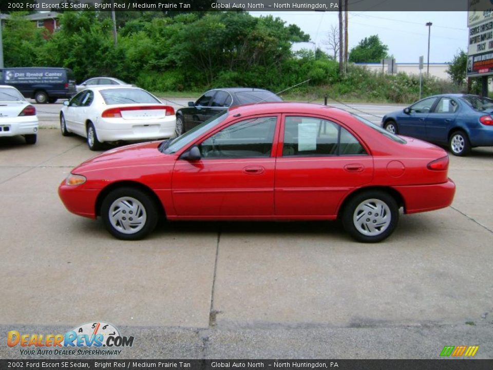 2002 Ford Escort SE Sedan Bright Red / Medium Prairie Tan Photo #1