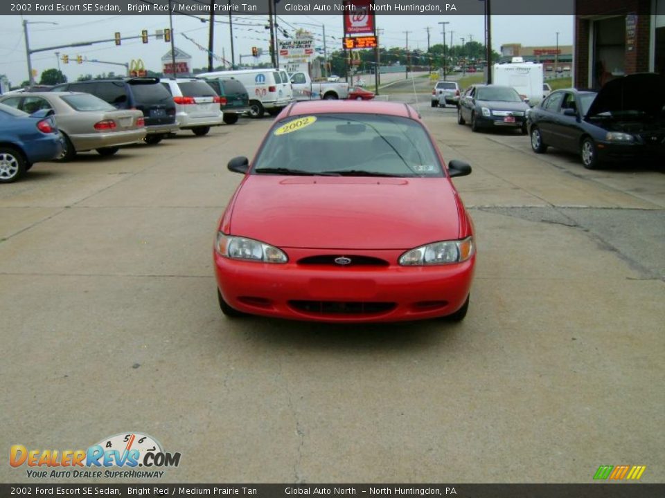 2002 Ford Escort SE Sedan Bright Red / Medium Prairie Tan Photo #3