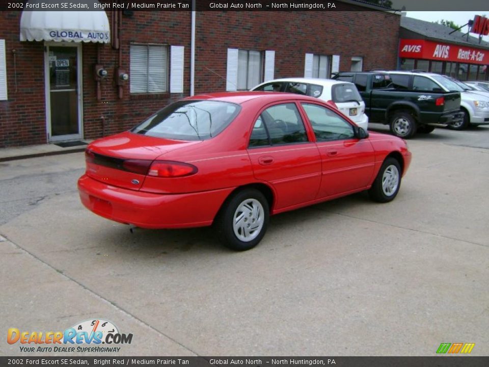 2002 Ford Escort SE Sedan Bright Red / Medium Prairie Tan Photo #4