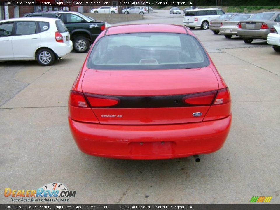 2002 Ford Escort SE Sedan Bright Red / Medium Prairie Tan Photo #5