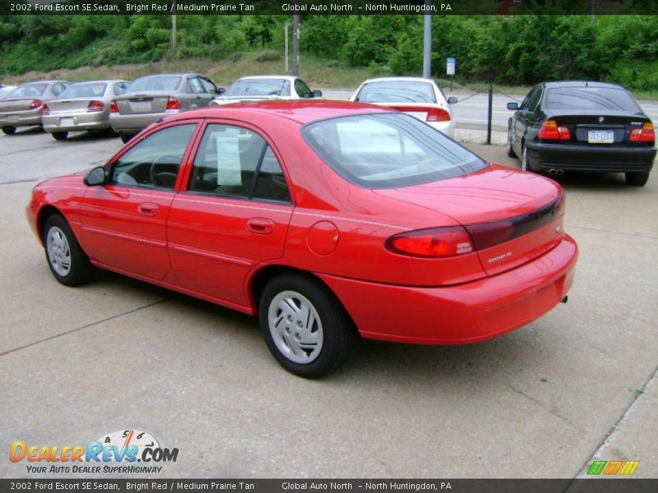 2002 Ford Escort SE Sedan Bright Red / Medium Prairie Tan Photo #6