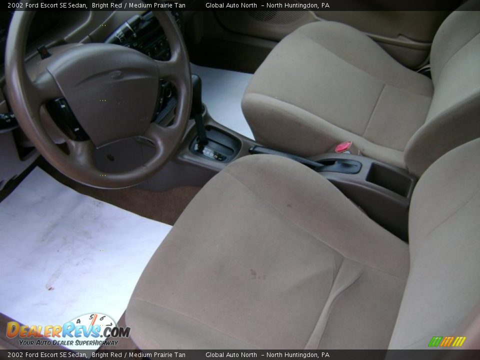 2002 Ford Escort SE Sedan Bright Red / Medium Prairie Tan Photo #9
