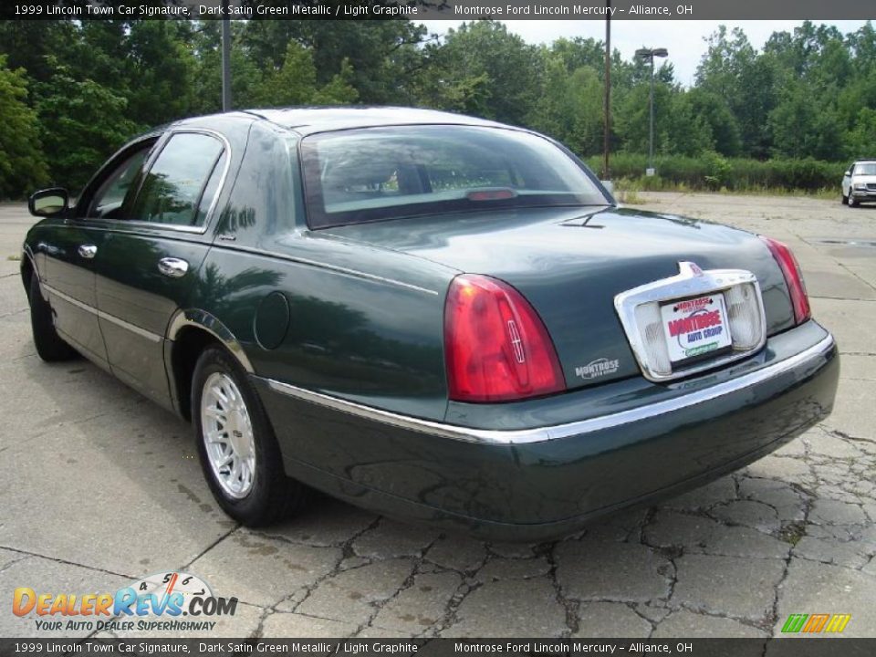 1999 Lincoln Town Car Signature Dark Satin Green Metallic / Light Graphite Photo #3