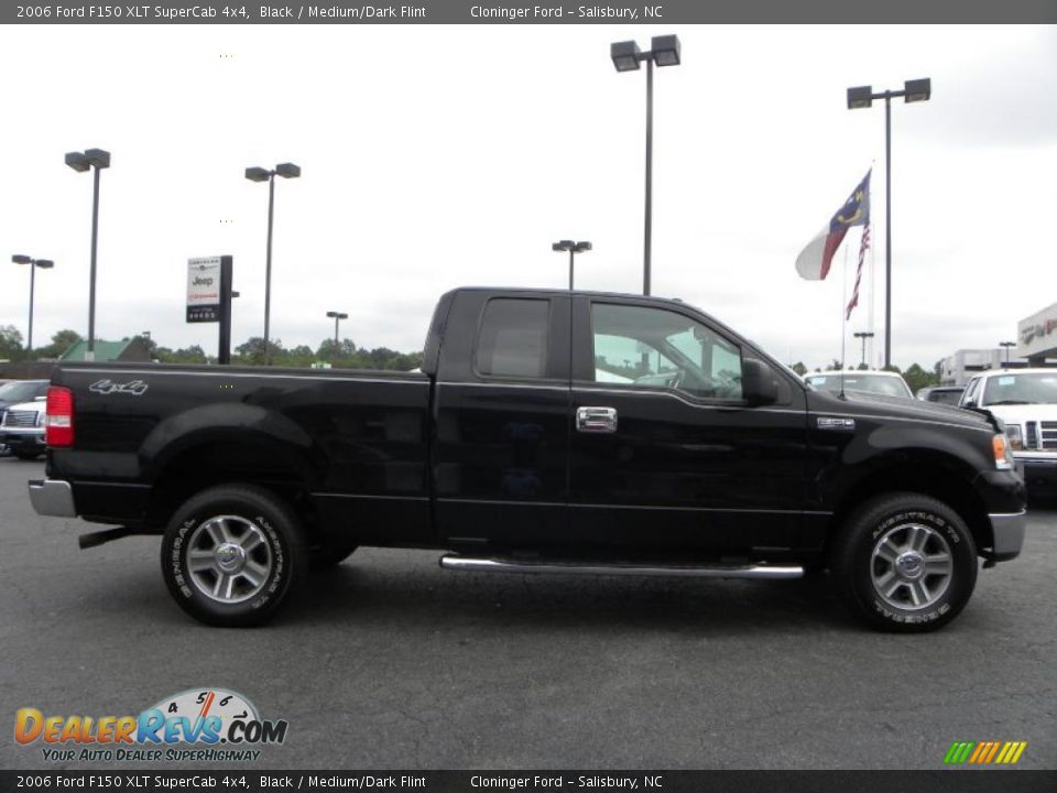 2006 Ford F150 XLT SuperCab 4x4 Black / Medium/Dark Flint Photo #2