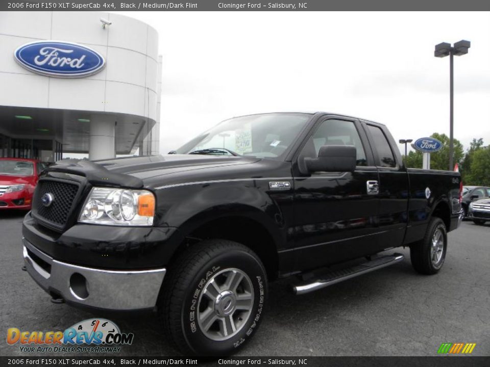 2006 Ford F150 XLT SuperCab 4x4 Black / Medium/Dark Flint Photo #6