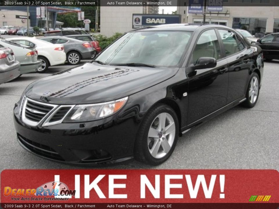 2009 Saab 9-3 2.0T Sport Sedan Black / Parchment Photo #1