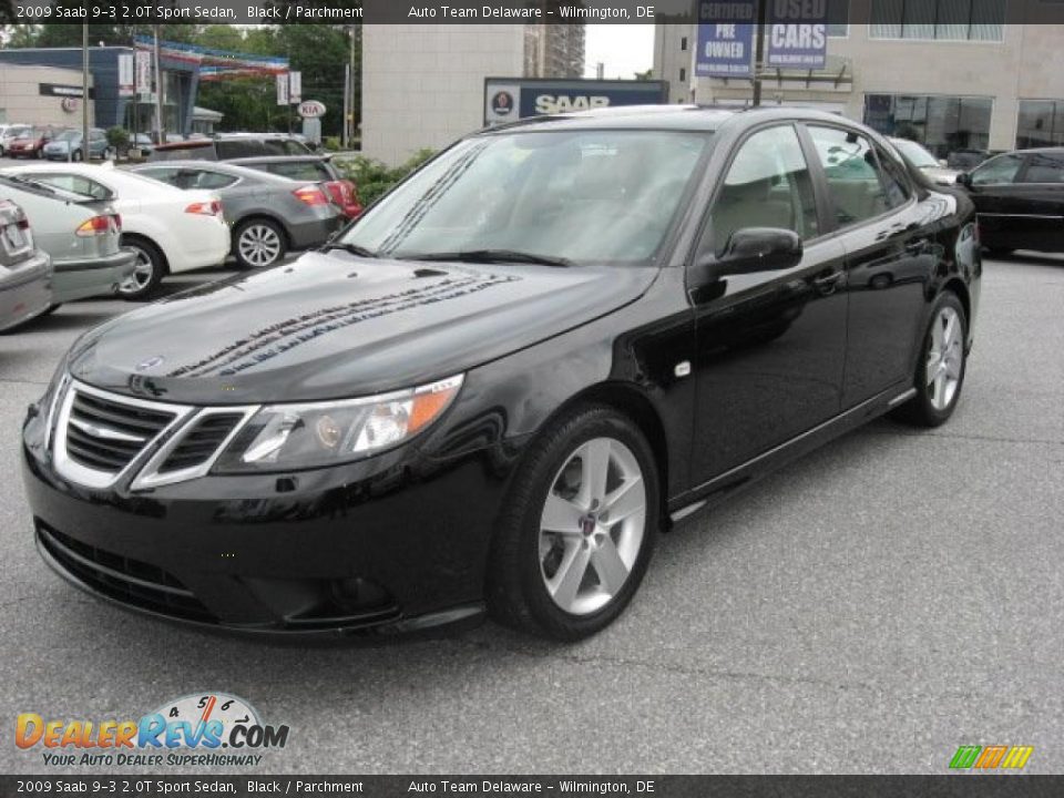 2009 Saab 9-3 2.0T Sport Sedan Black / Parchment Photo #2