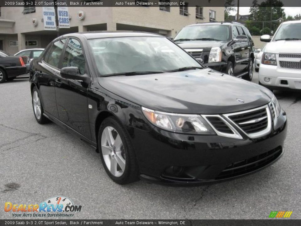 2009 Saab 9-3 2.0T Sport Sedan Black / Parchment Photo #4