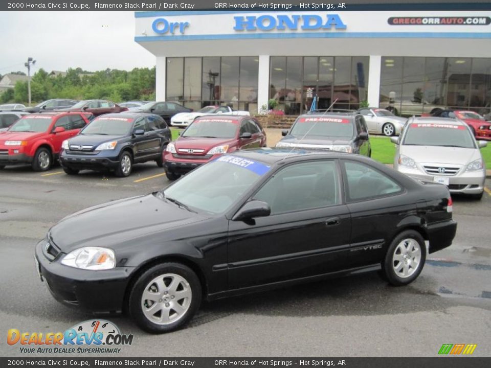2000 Honda Civic Si Coupe Flamenco Black Pearl / Dark Gray Photo #1