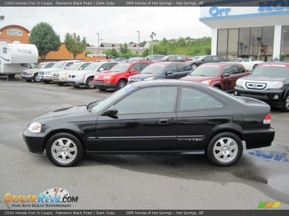 2000 Honda Civic Si Coupe Flamenco Black Pearl / Dark Gray Photo #2