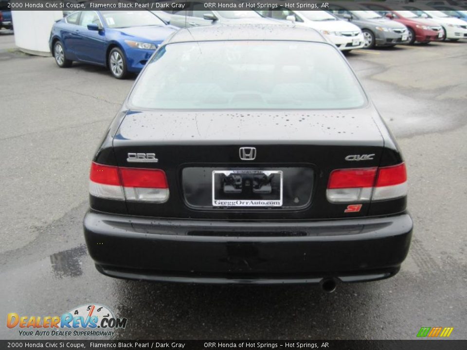 2000 Honda Civic Si Coupe Flamenco Black Pearl / Dark Gray Photo #4