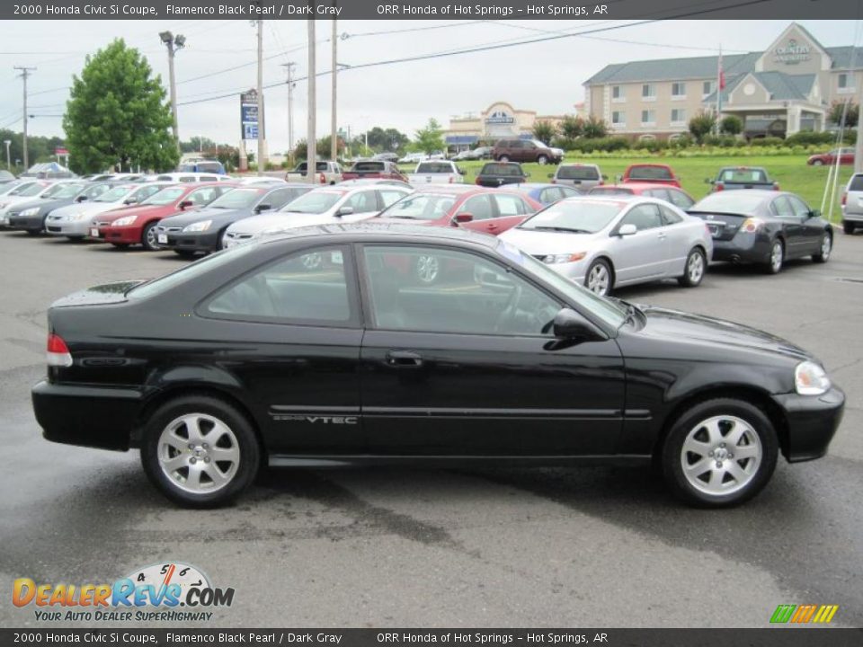 2000 Honda Civic Si Coupe Flamenco Black Pearl / Dark Gray Photo #6
