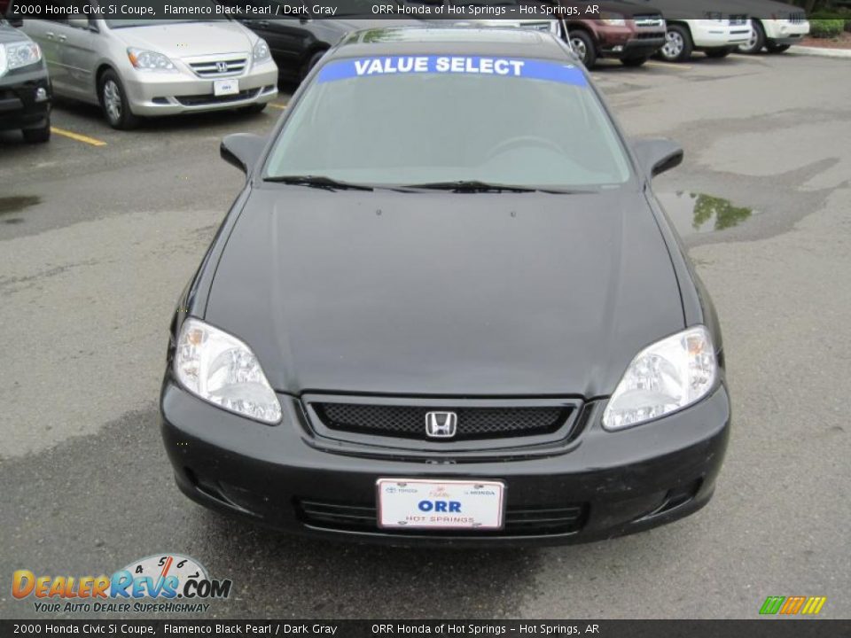 2000 Honda Civic Si Coupe Flamenco Black Pearl / Dark Gray Photo #8