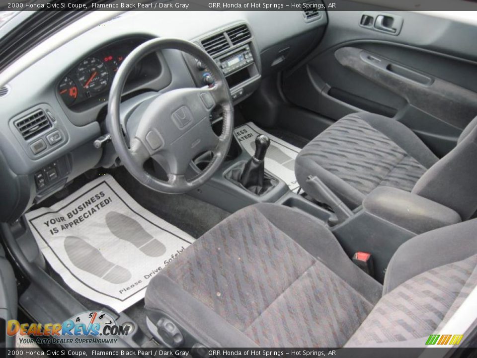 2000 Honda Civic Si Coupe Flamenco Black Pearl / Dark Gray Photo #13