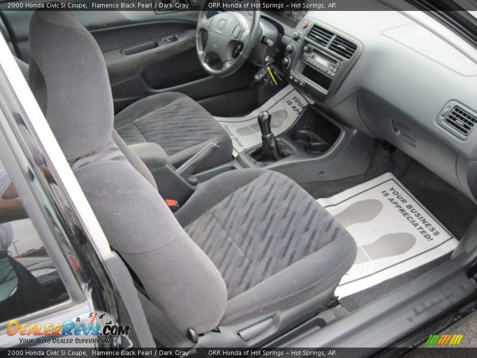 2000 Honda Civic Si Coupe Flamenco Black Pearl / Dark Gray Photo #14