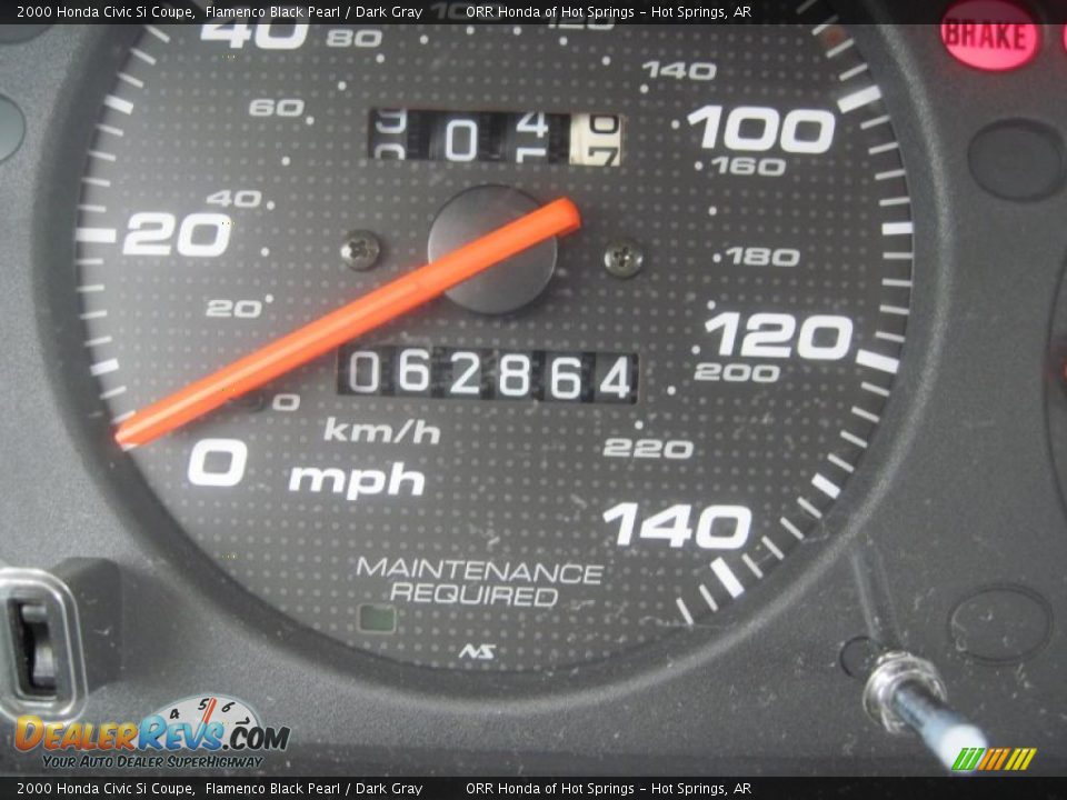 2000 Honda Civic Si Coupe Flamenco Black Pearl / Dark Gray Photo #15