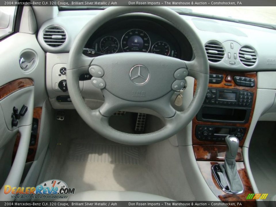2004 Mercedes-Benz CLK 320 Coupe Brilliant Silver Metallic / Ash Photo #35