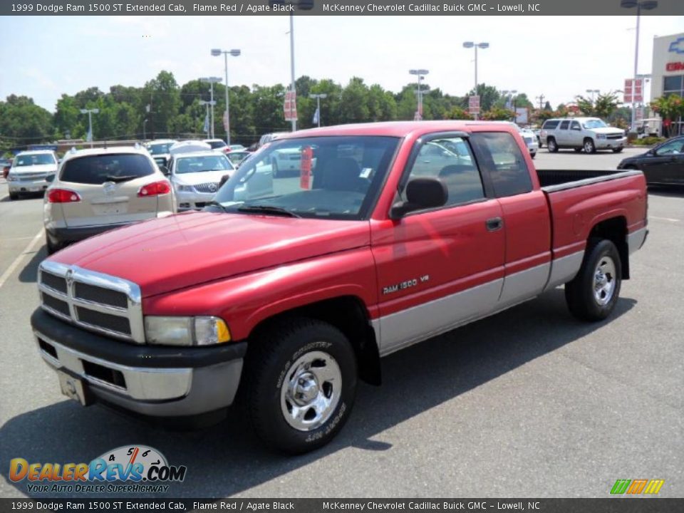 1999 Dodge Ram 1500 ST Extended Cab Flame Red / Agate Black Photo #1