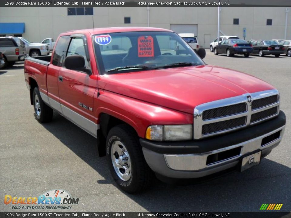 1999 Dodge Ram 1500 ST Extended Cab Flame Red / Agate Black Photo #6