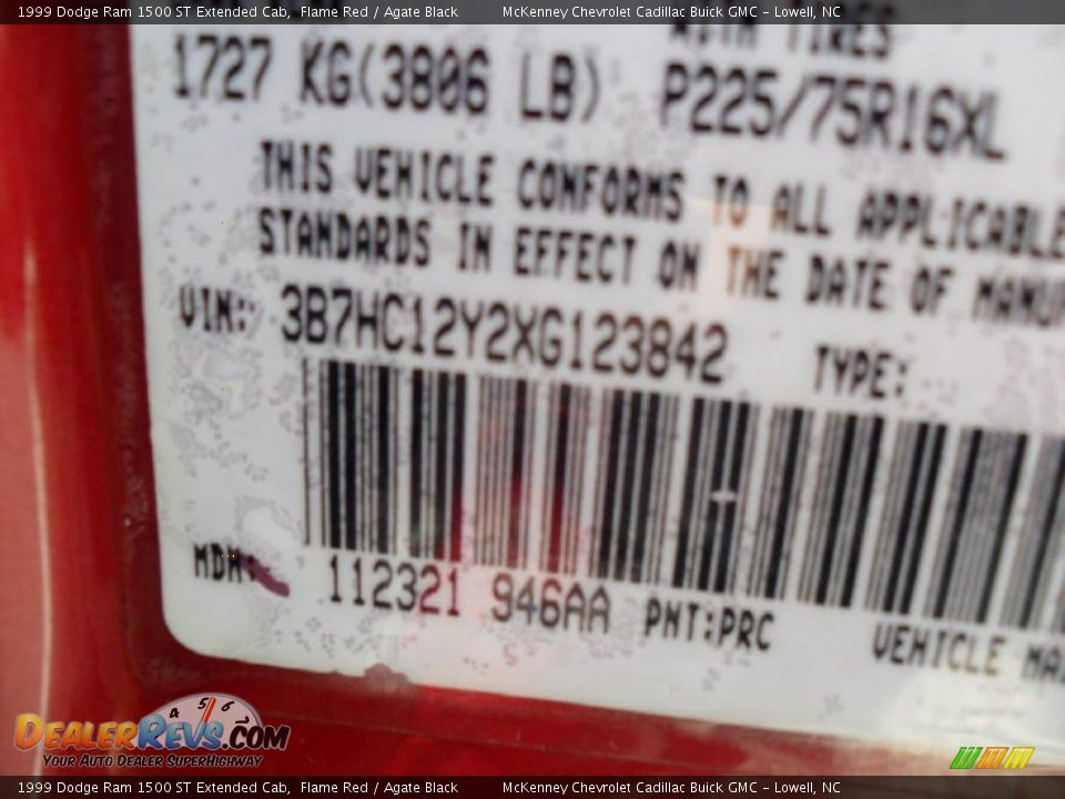 1999 Dodge Ram 1500 ST Extended Cab Flame Red / Agate Black Photo #10