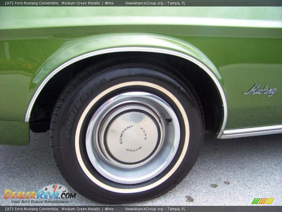 1973 Ford Mustang Convertible Medium Green Metallic / White Photo #17