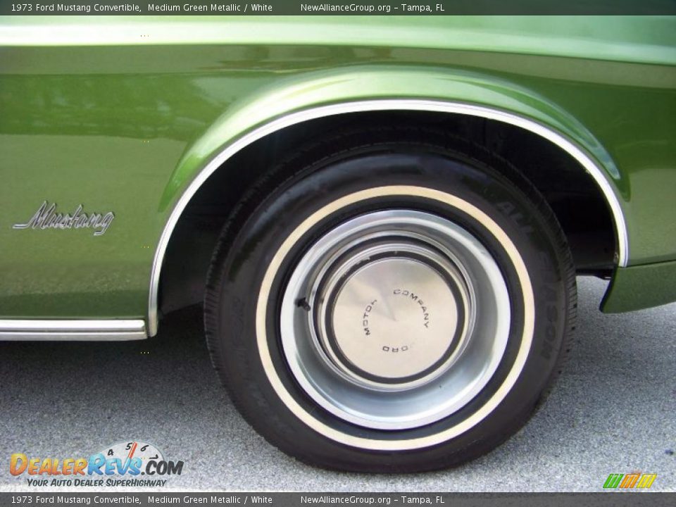 1973 Ford Mustang Convertible Medium Green Metallic / White Photo #22