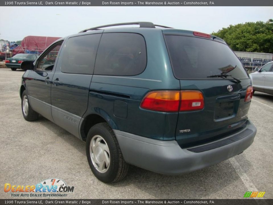 1998 Toyota Sienna LE Dark Green Metallic / Beige Photo #10