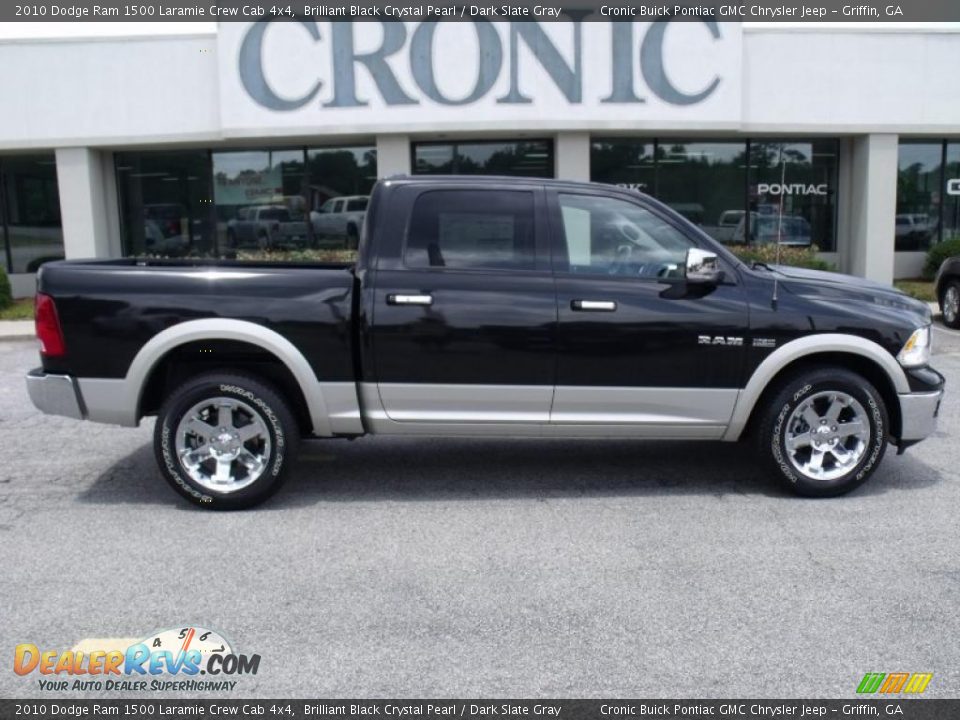 2010 Dodge Ram 1500 Laramie Crew Cab 4x4 Brilliant Black Crystal Pearl / Dark Slate Gray Photo #1