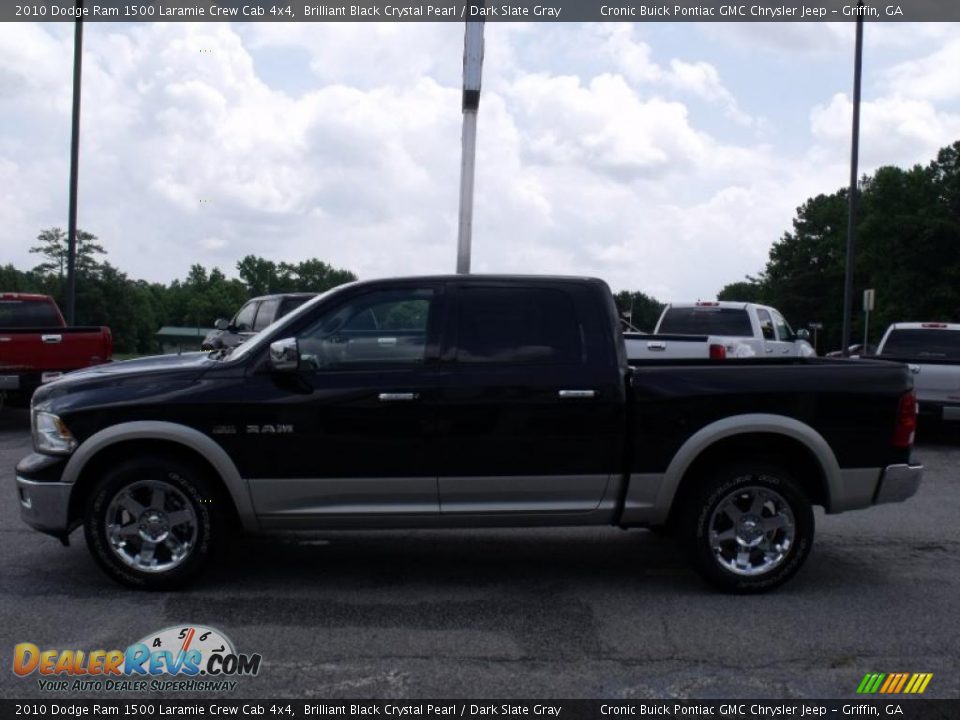 2010 Dodge Ram 1500 Laramie Crew Cab 4x4 Brilliant Black Crystal Pearl / Dark Slate Gray Photo #5