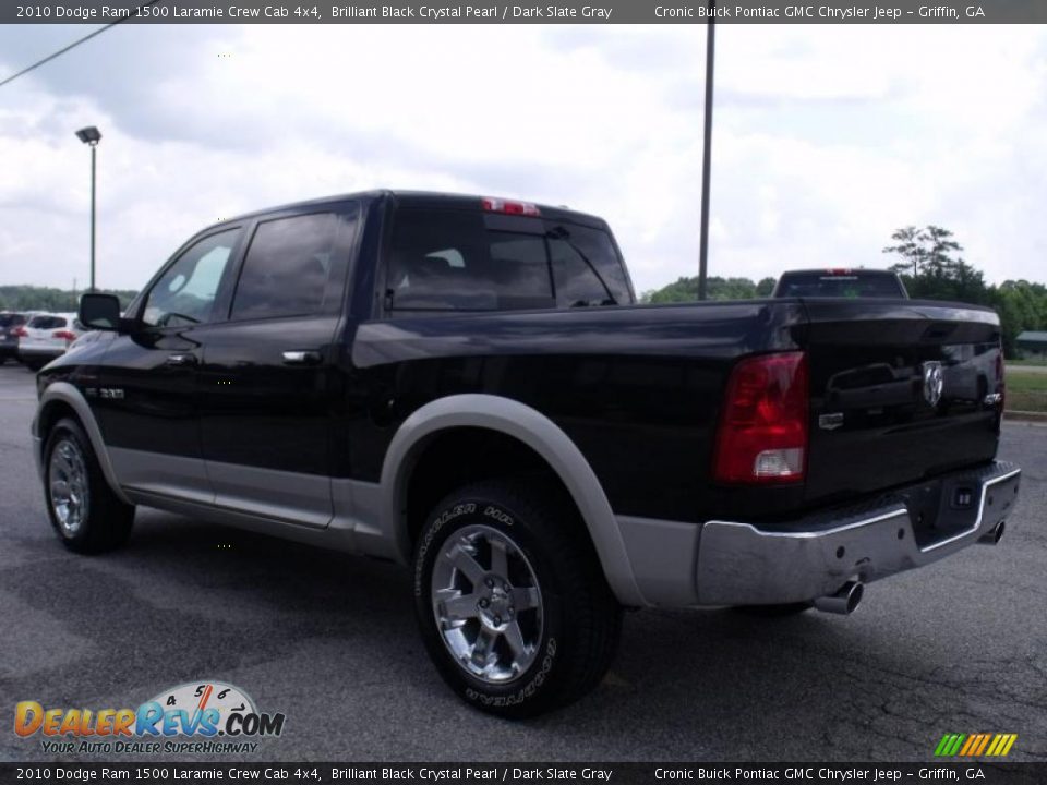 2010 Dodge Ram 1500 Laramie Crew Cab 4x4 Brilliant Black Crystal Pearl / Dark Slate Gray Photo #6