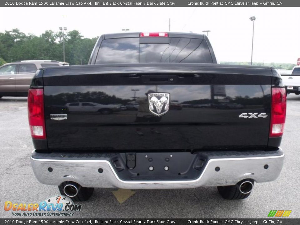 2010 Dodge Ram 1500 Laramie Crew Cab 4x4 Brilliant Black Crystal Pearl / Dark Slate Gray Photo #7