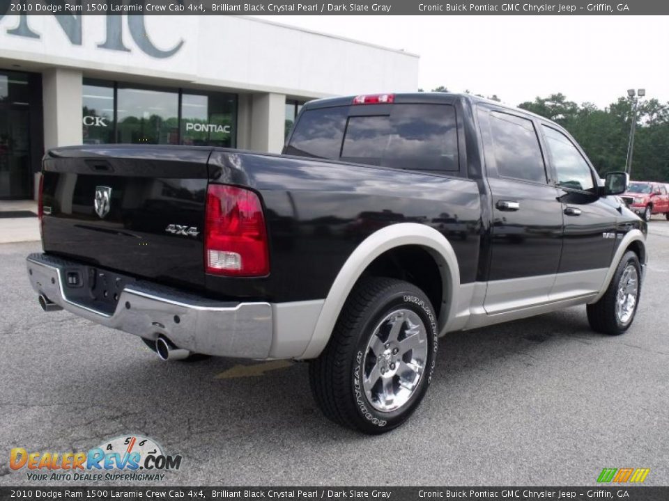 2010 Dodge Ram 1500 Laramie Crew Cab 4x4 Brilliant Black Crystal Pearl / Dark Slate Gray Photo #8