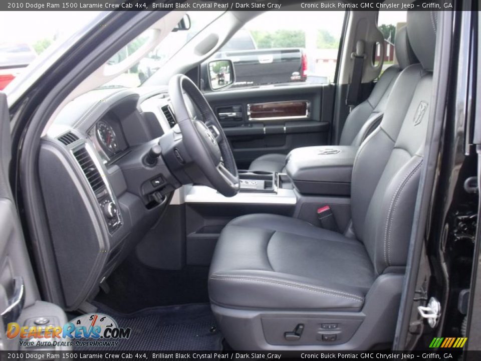 2010 Dodge Ram 1500 Laramie Crew Cab 4x4 Brilliant Black Crystal Pearl / Dark Slate Gray Photo #12