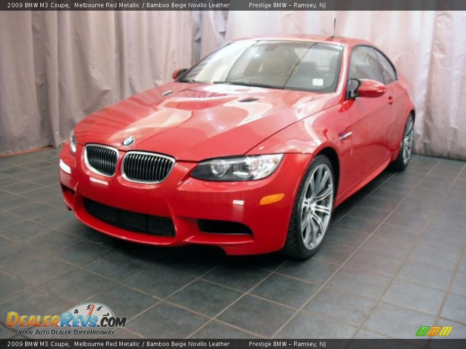 2009 BMW M3 Coupe Melbourne Red Metallic / Bamboo Beige Novillo Leather Photo #1