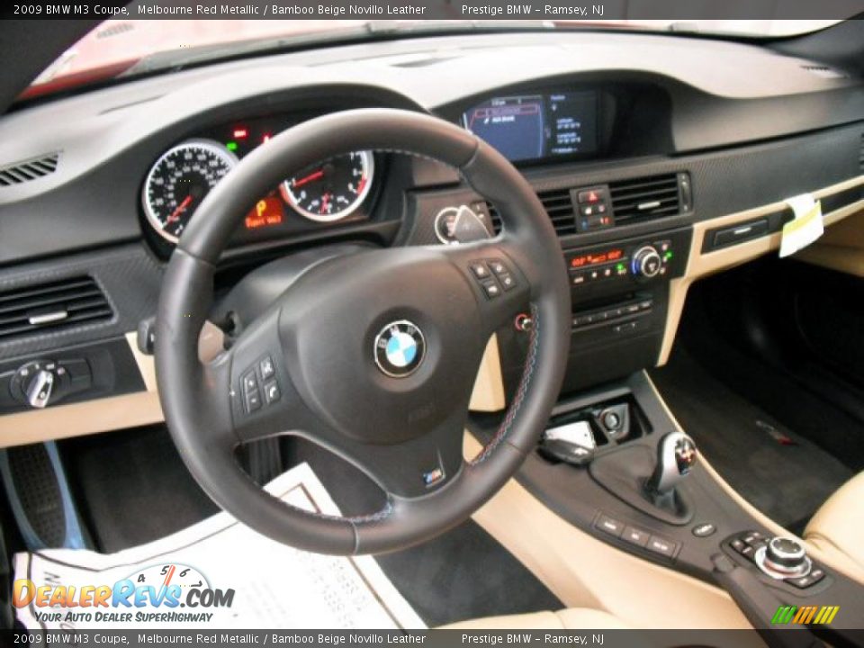 2009 BMW M3 Coupe Melbourne Red Metallic / Bamboo Beige Novillo Leather Photo #13