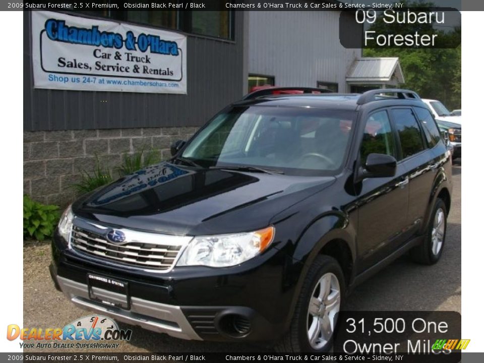 2009 Subaru Forester 2.5 X Premium Obsidian Black Pearl / Black Photo #1