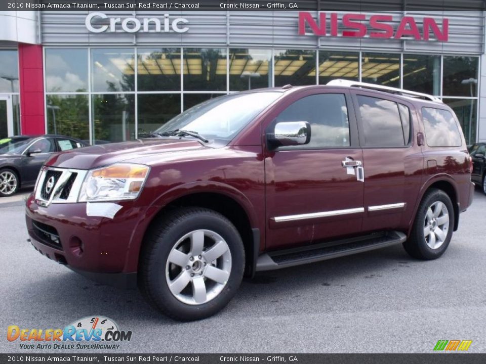 2010 Nissan Armada Titanium Tuscan Sun Red Pearl / Charcoal Photo #1