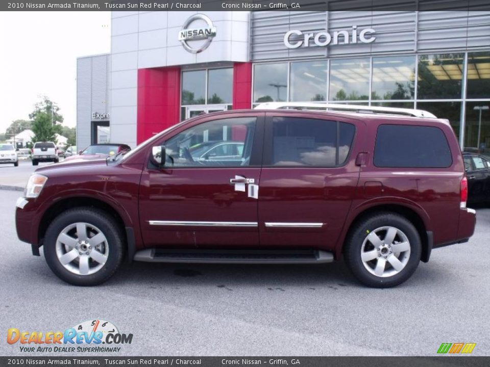 2010 Nissan Armada Titanium Tuscan Sun Red Pearl / Charcoal Photo #2
