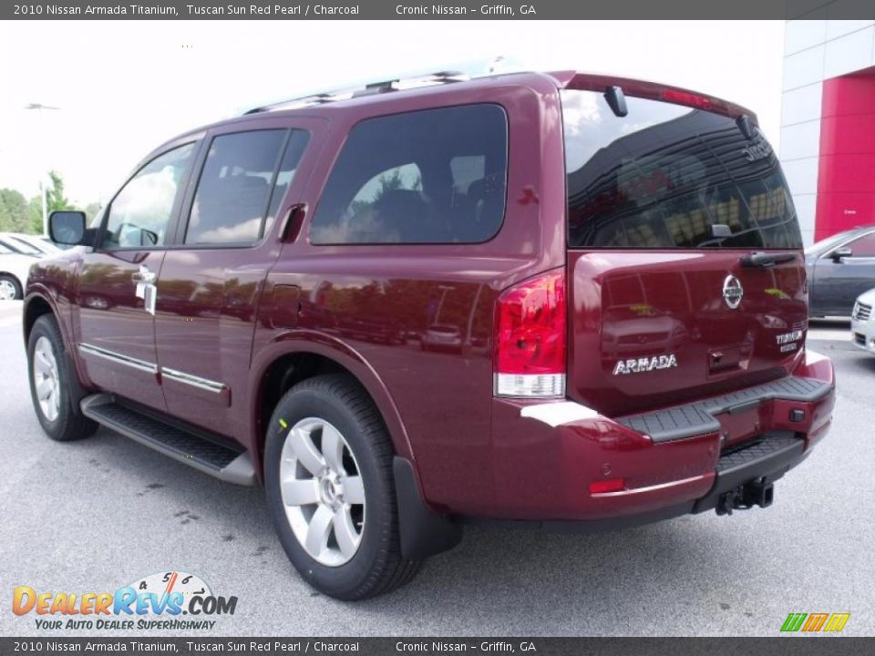 2010 Nissan Armada Titanium Tuscan Sun Red Pearl / Charcoal Photo #3