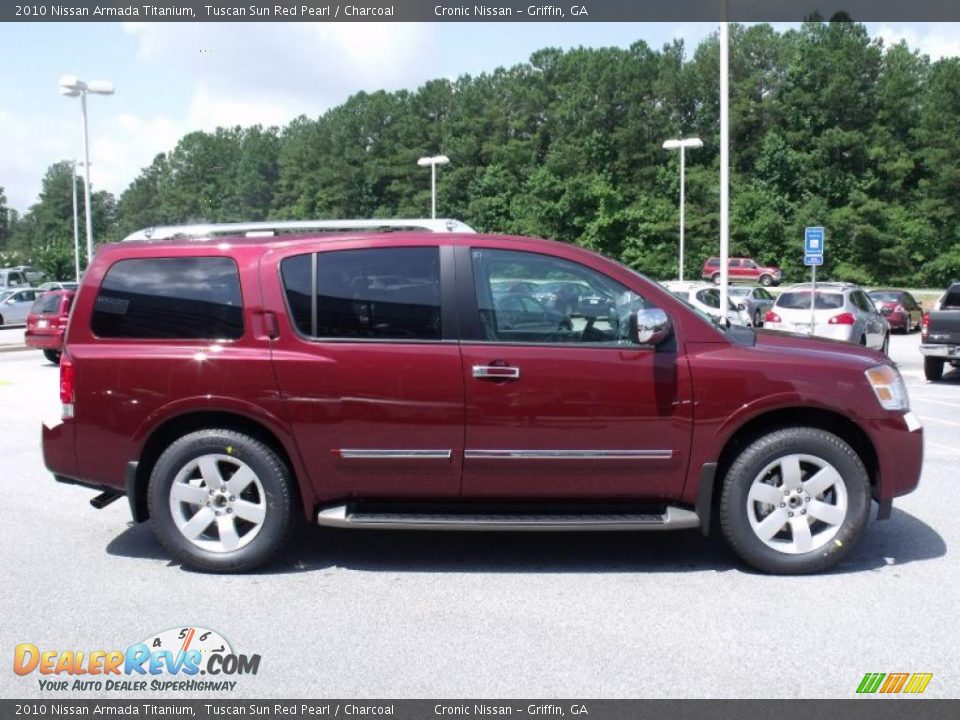 2010 Nissan Armada Titanium Tuscan Sun Red Pearl / Charcoal Photo #6