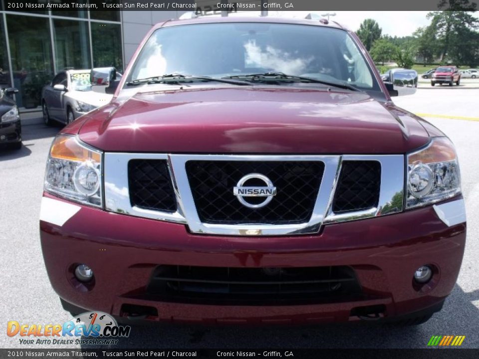 2010 Nissan Armada Titanium Tuscan Sun Red Pearl / Charcoal Photo #8