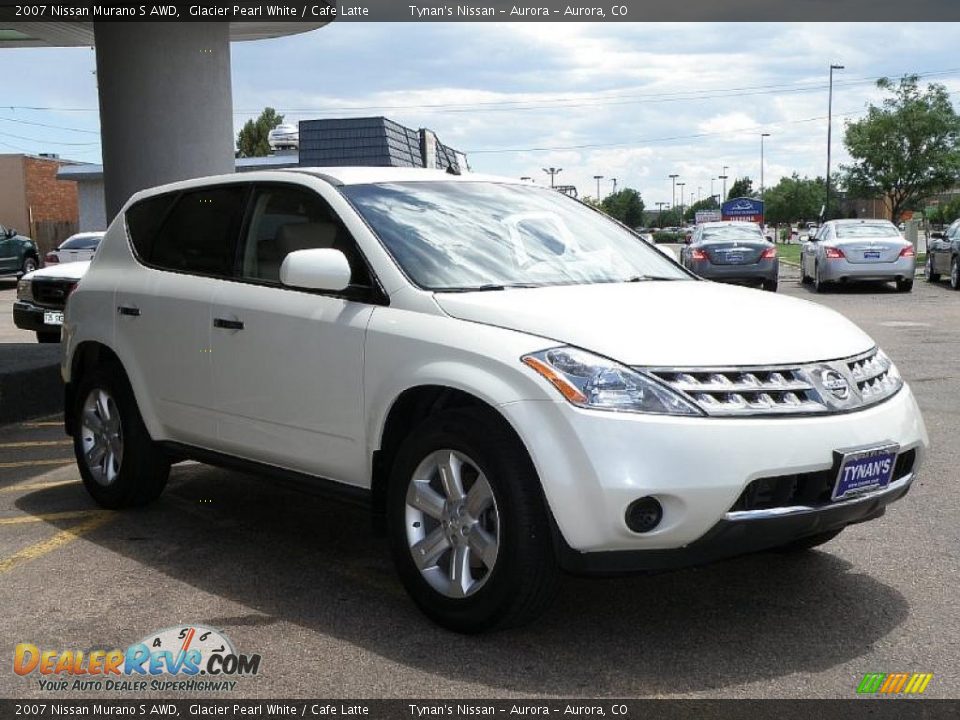 2007 Nissan Murano S AWD Glacier Pearl White / Cafe Latte Photo #3