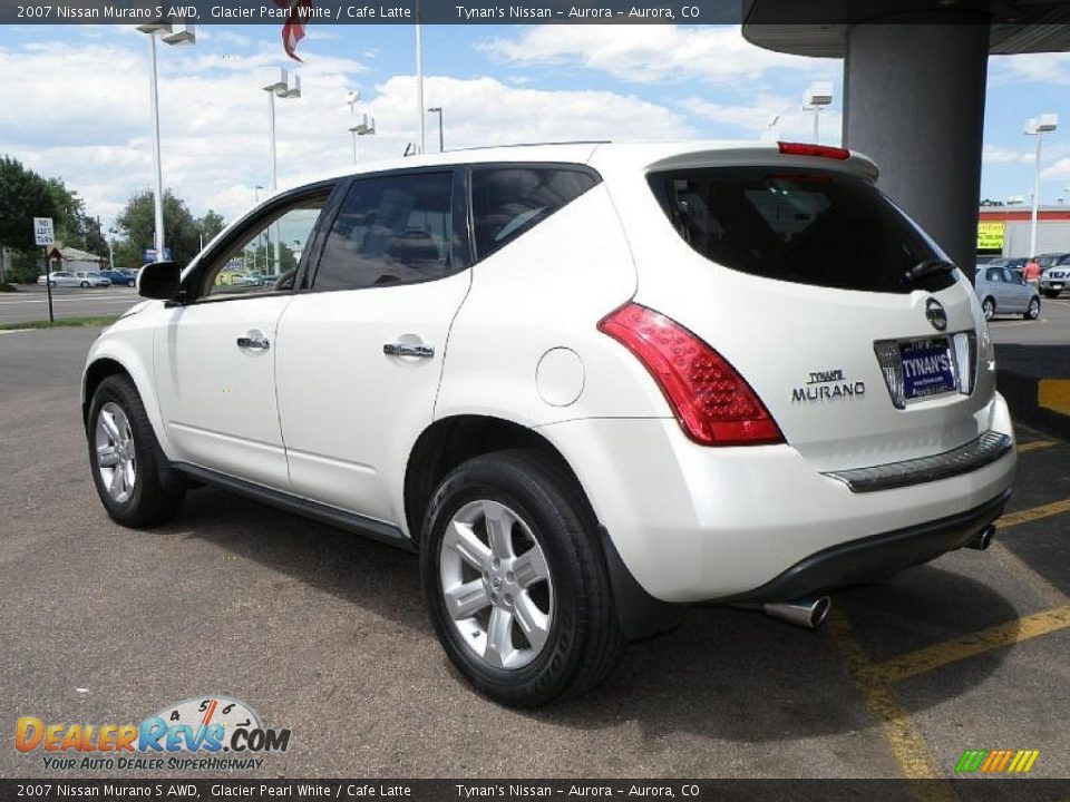 2007 Nissan Murano S AWD Glacier Pearl White / Cafe Latte Photo #4