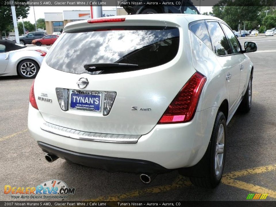 2007 Nissan Murano S AWD Glacier Pearl White / Cafe Latte Photo #6