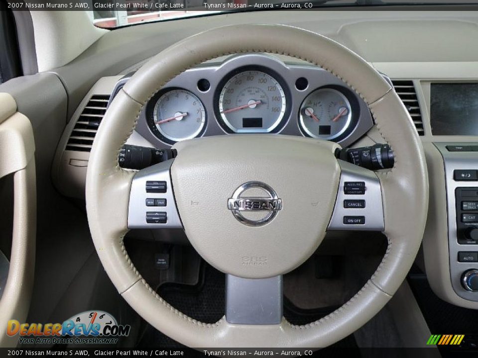 2007 Nissan Murano S AWD Glacier Pearl White / Cafe Latte Photo #11