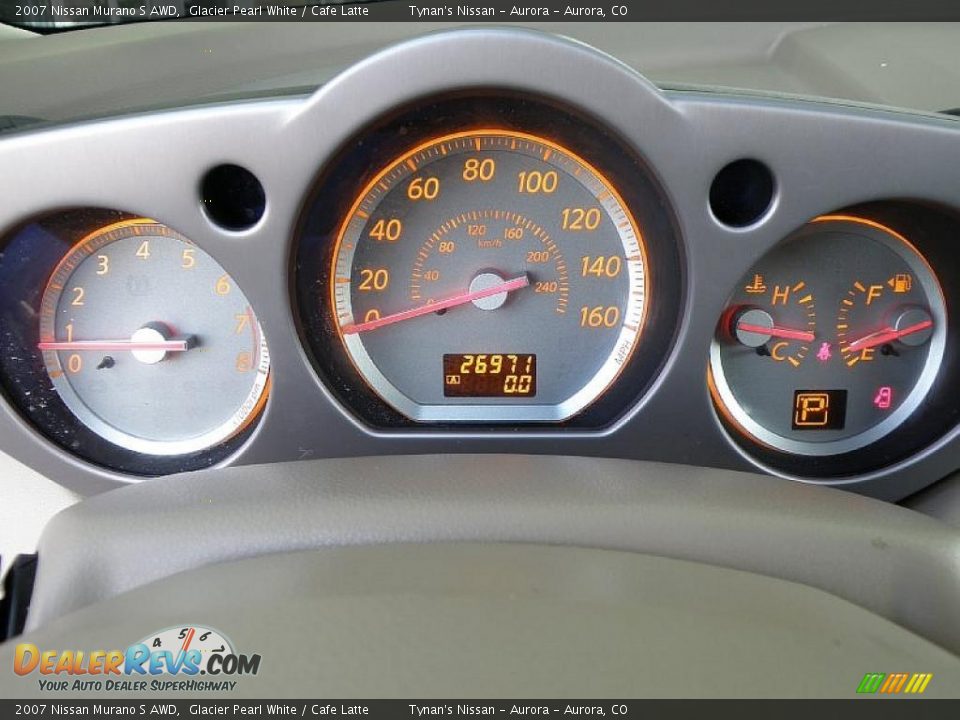 2007 Nissan Murano S AWD Glacier Pearl White / Cafe Latte Photo #13
