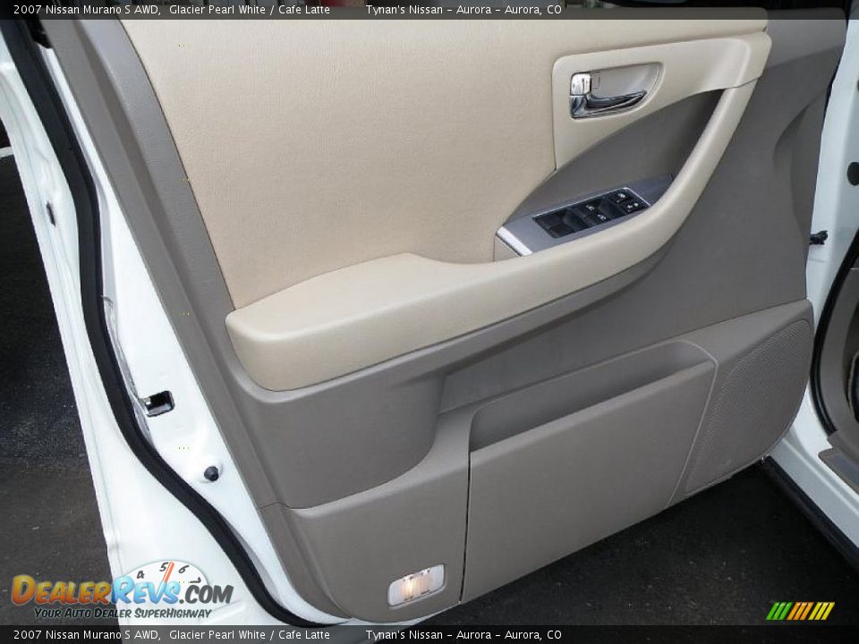 2007 Nissan Murano S AWD Glacier Pearl White / Cafe Latte Photo #14