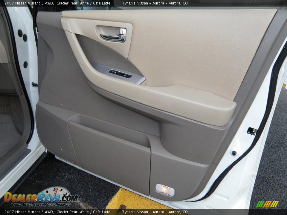 2007 Nissan Murano S AWD Glacier Pearl White / Cafe Latte Photo #16